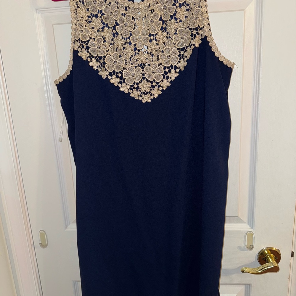 Lilly Pulitzer Navy Dress with Cream Lace